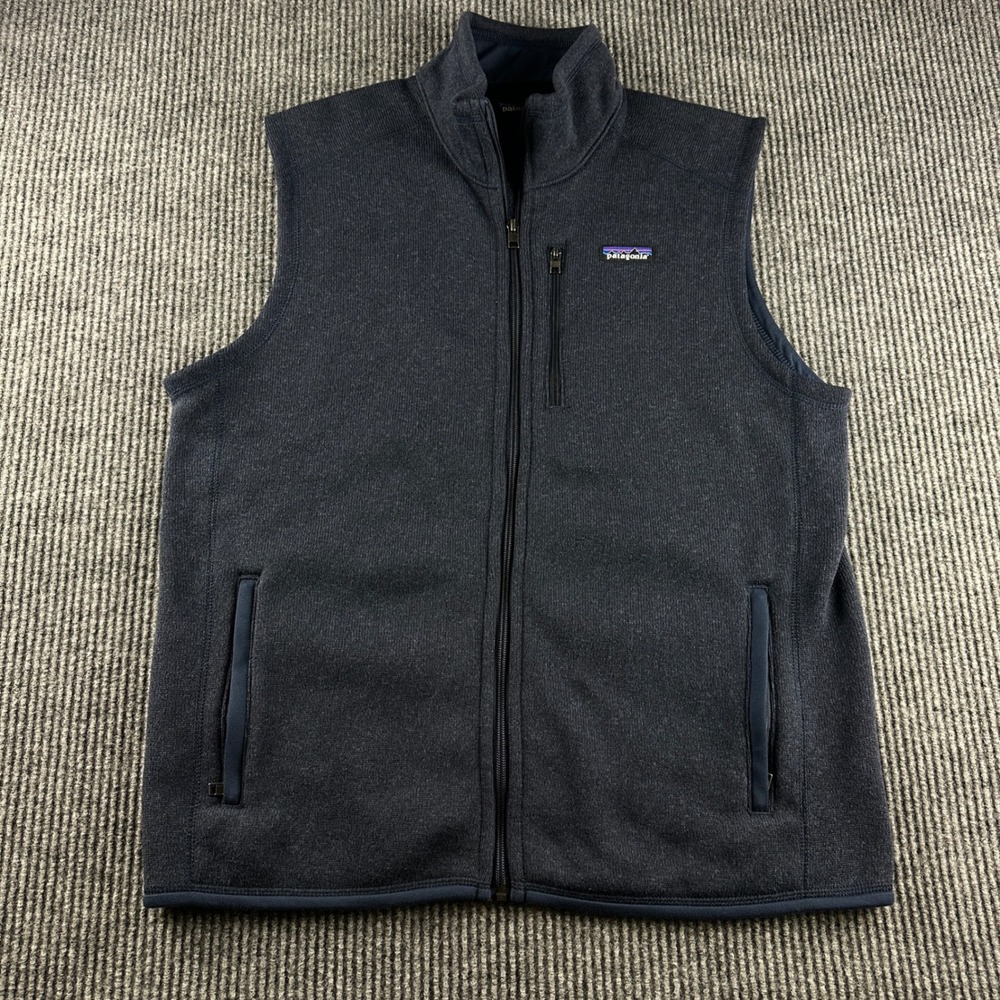 Patagonia Better Sweater Vest Mens Large Navy Blue Full Zip Fleece 25882